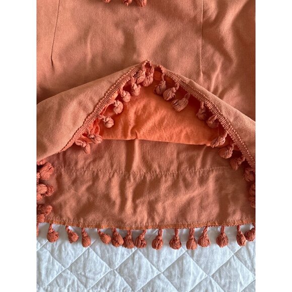 mini skirt, tassels, lined, S, orange, lightweight, burnt orange, rust, gameday - Picture 8 of 10
